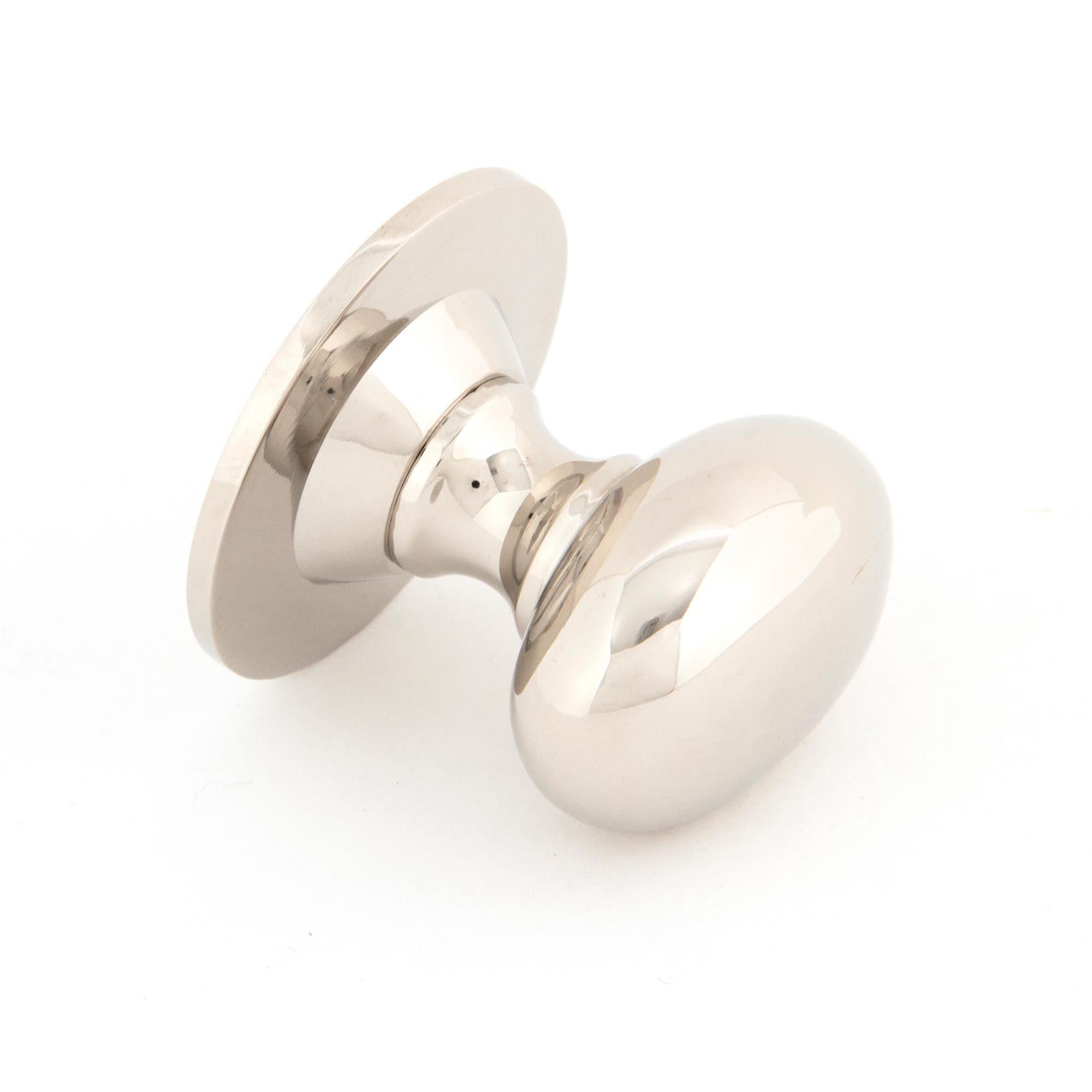 Polished Nickel Oval Cabinet Knob 40mm | From The Anvil - Cabinet Knobs - From The Anvil - Yester Home