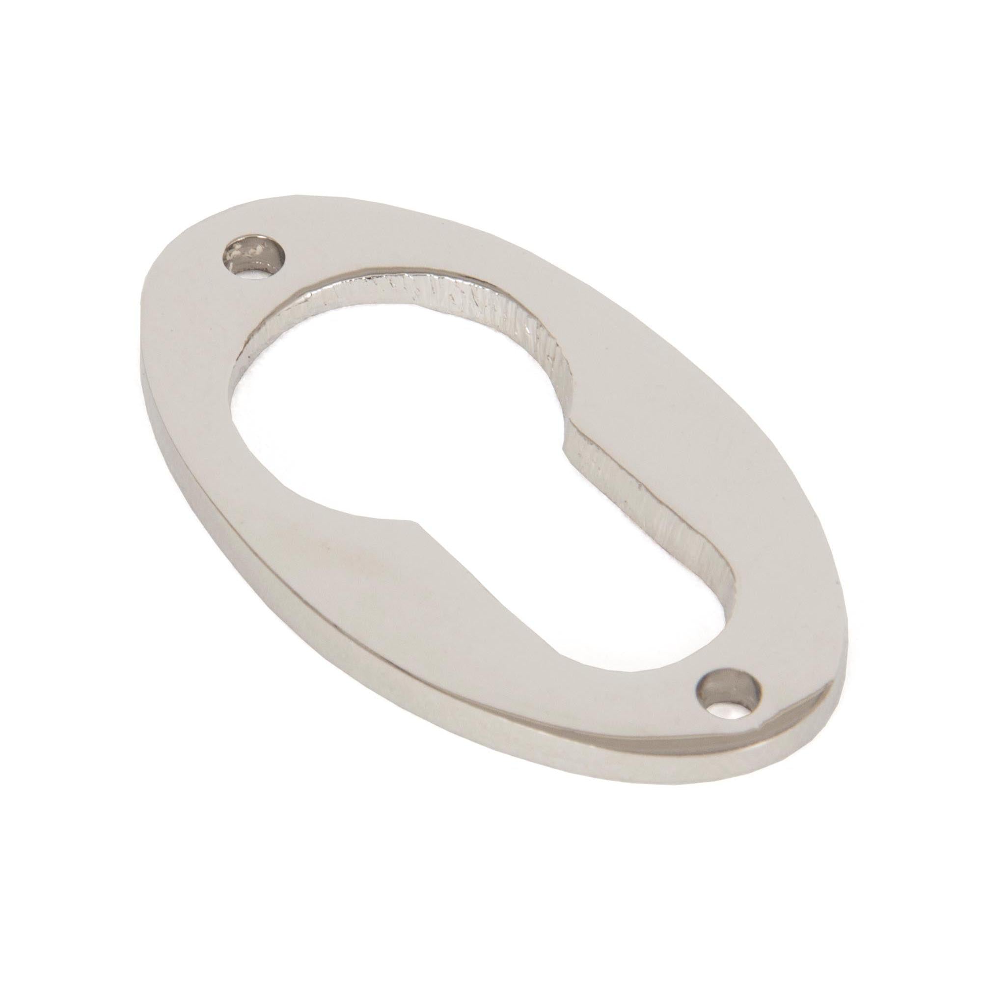 Polished Nickel Oval Euro Escutcheon | From The Anvil - Euro Escutcheons - From The Anvil - Yester Home