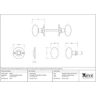Polished Nickel Oval Mortice/Rim Knob Set | From The Anvil-Mortice Knobs-Yester Home