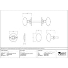 Polished Nickel Oval Mortice/Rim Knob Set | From The Anvil - Mortice Knobs - From The Anvil - Yester Home