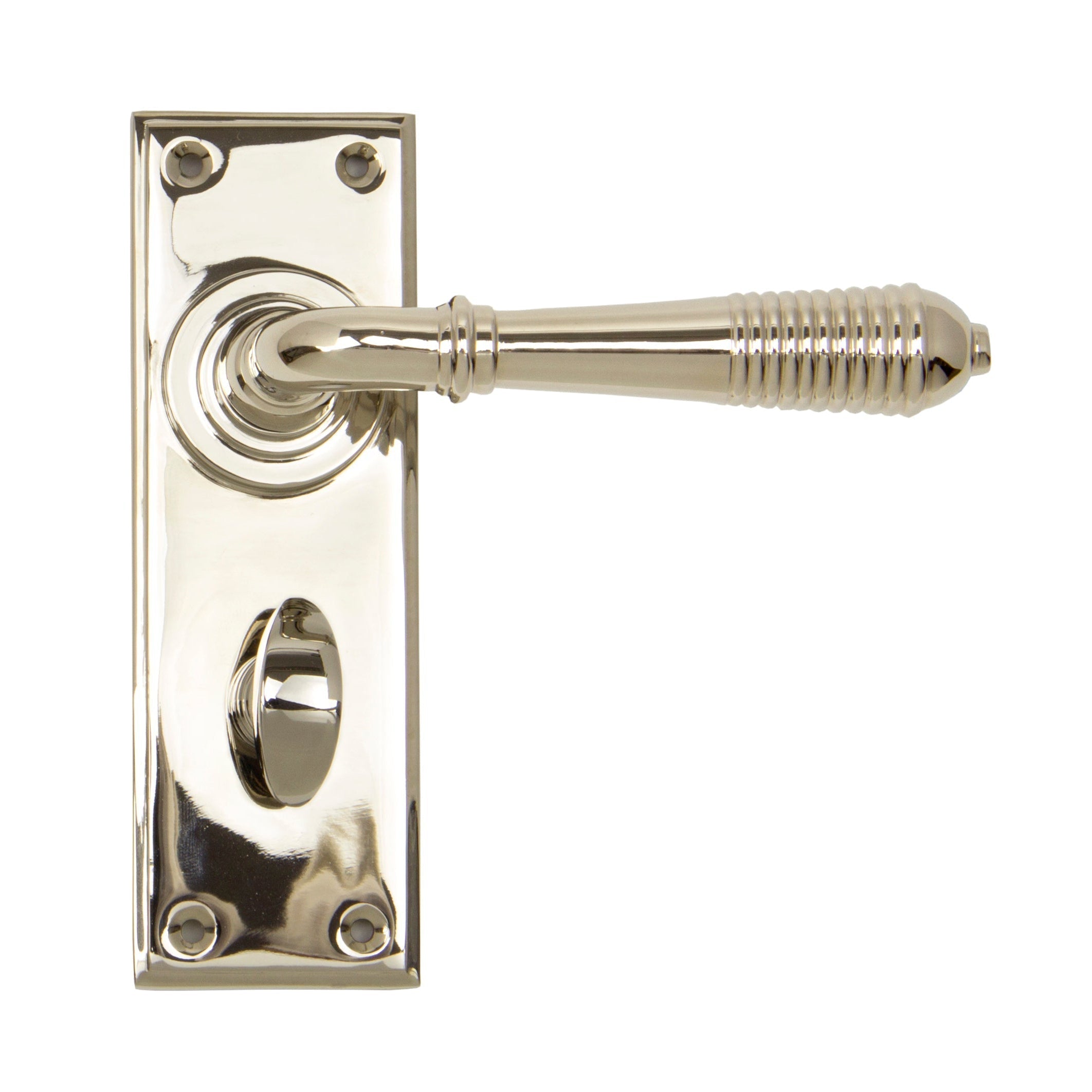 Polished Nickel Reeded Lever Bathroom Set | From The Anvil-Lever Bathroom-Yester Home