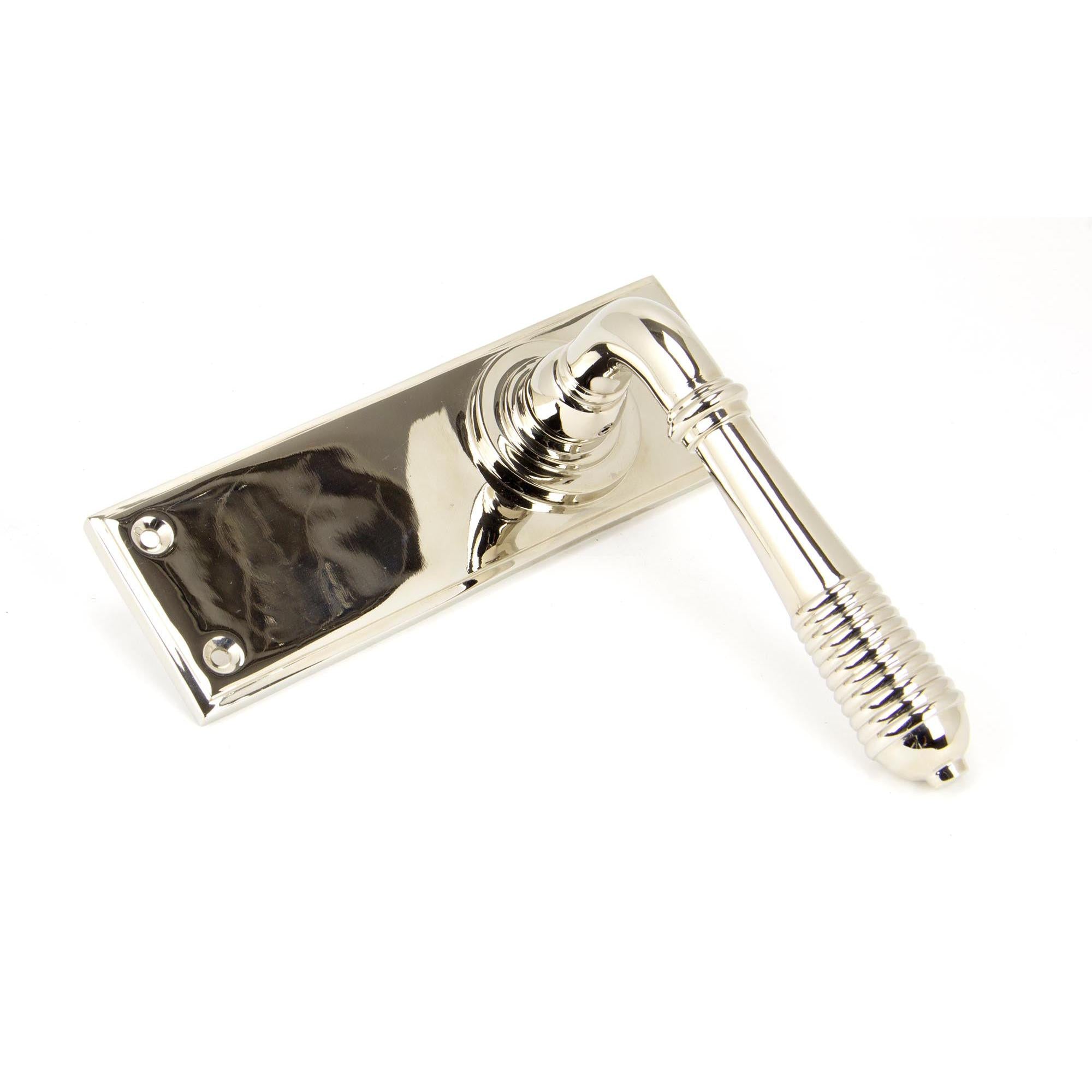 Polished Nickel Reeded Lever Latch Set | From The Anvil - Lever Latch - From The Anvil - Yester Home