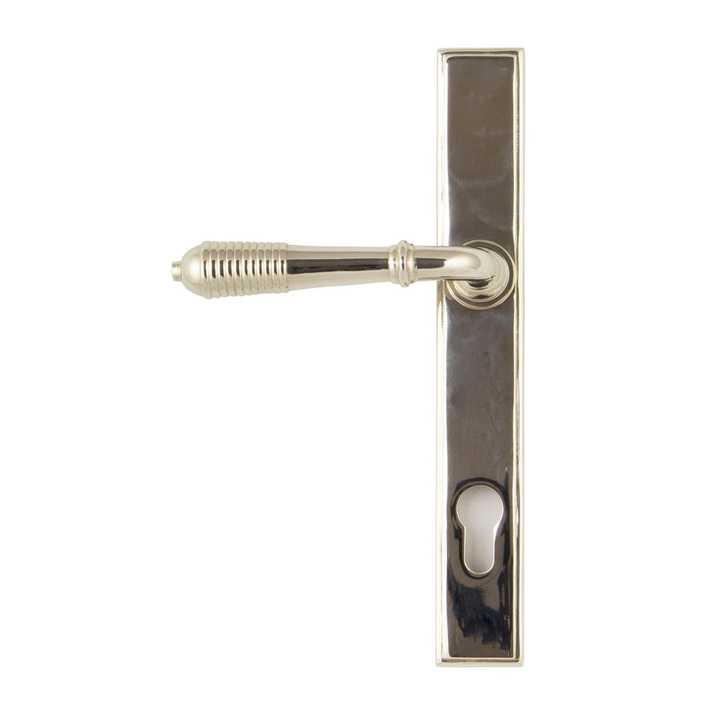 Polished Nickel Reeded Slimline Lever Espag. Lock Set | From The Anvil-Espagnolette-Yester Home