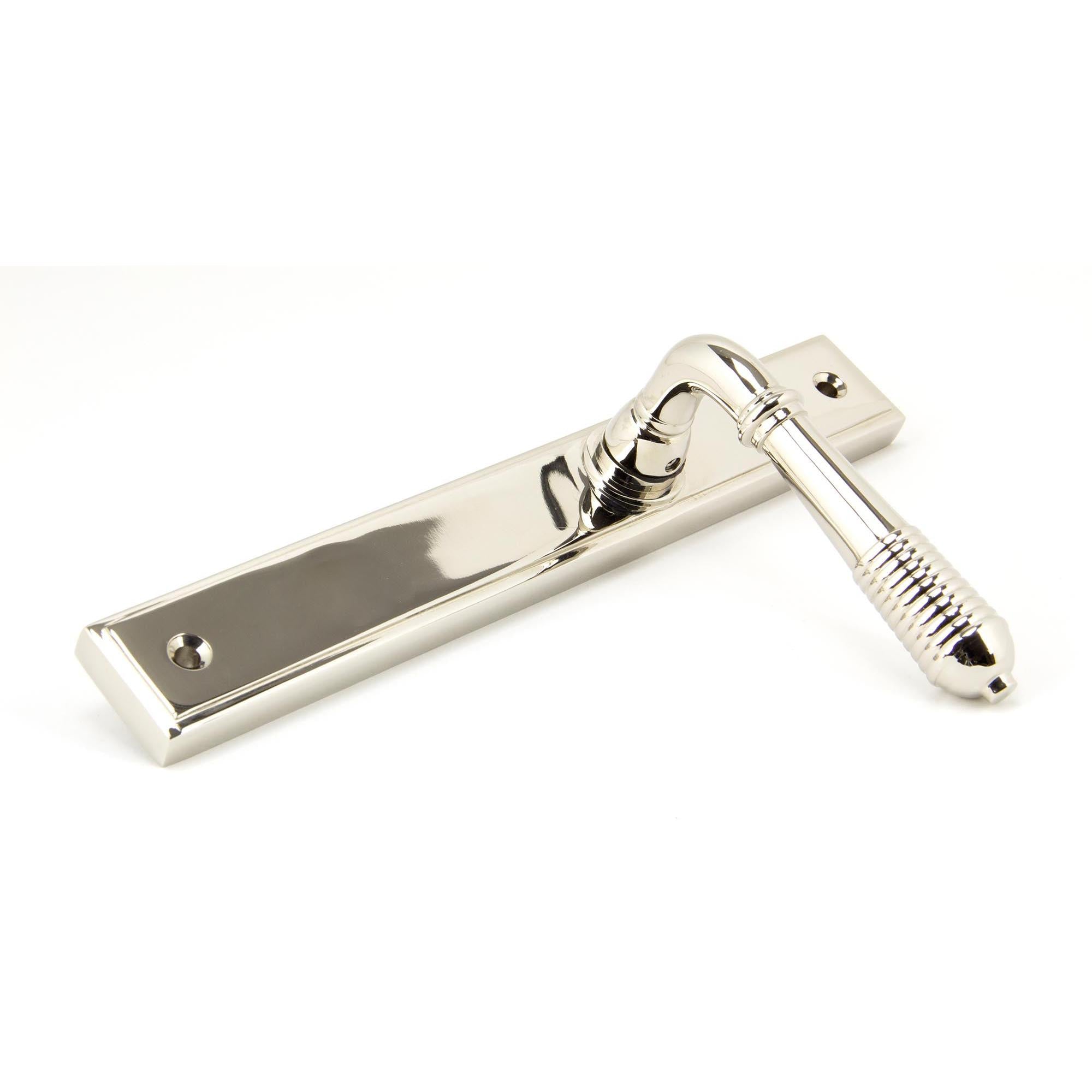 Polished Nickel Reeded Slimline Lever Latch Set | From The Anvil - Espagnolette - From The Anvil - Yester Home