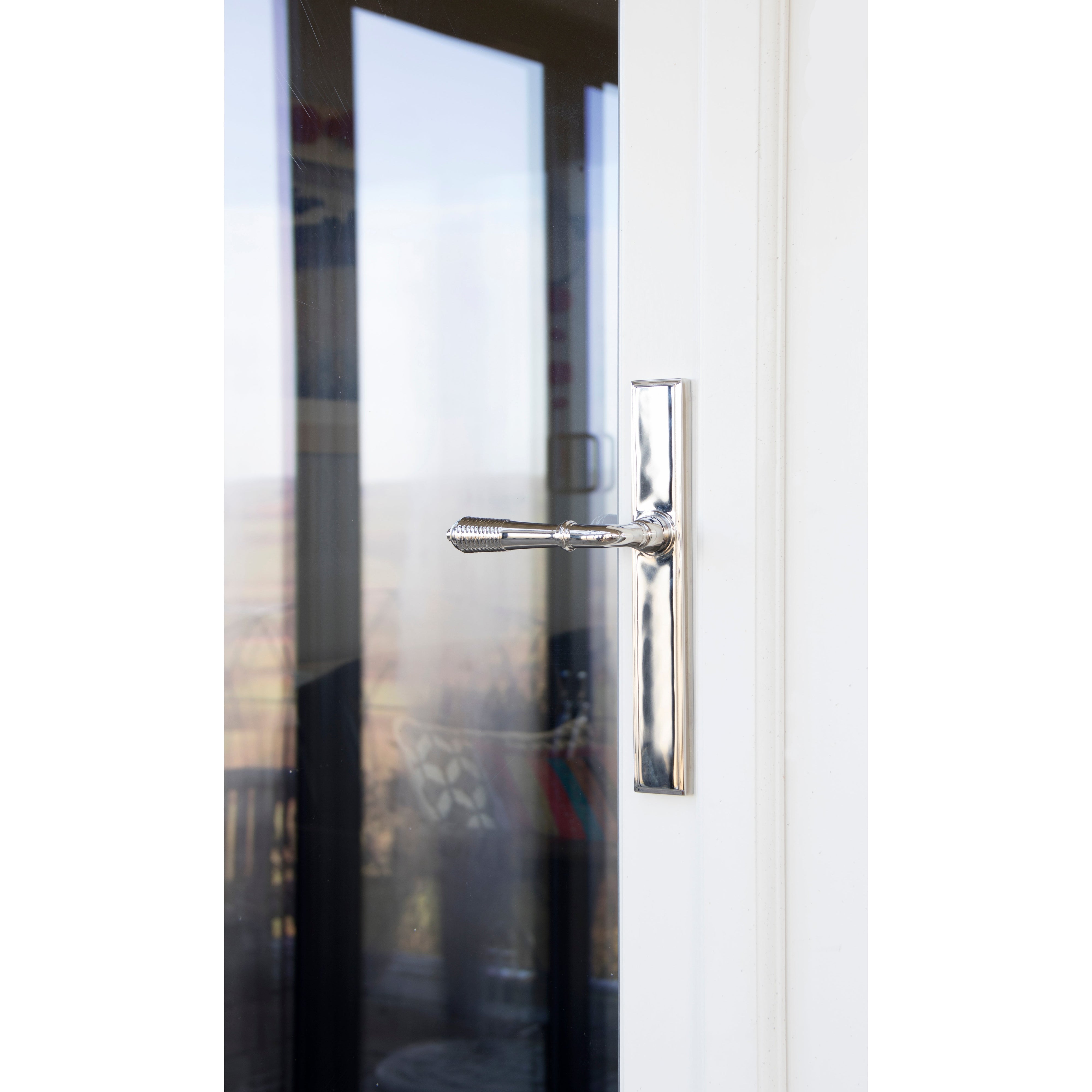 Polished Nickel Reeded Slimline Lever Latch Set | From The Anvil-Espagnolette-Yester Home