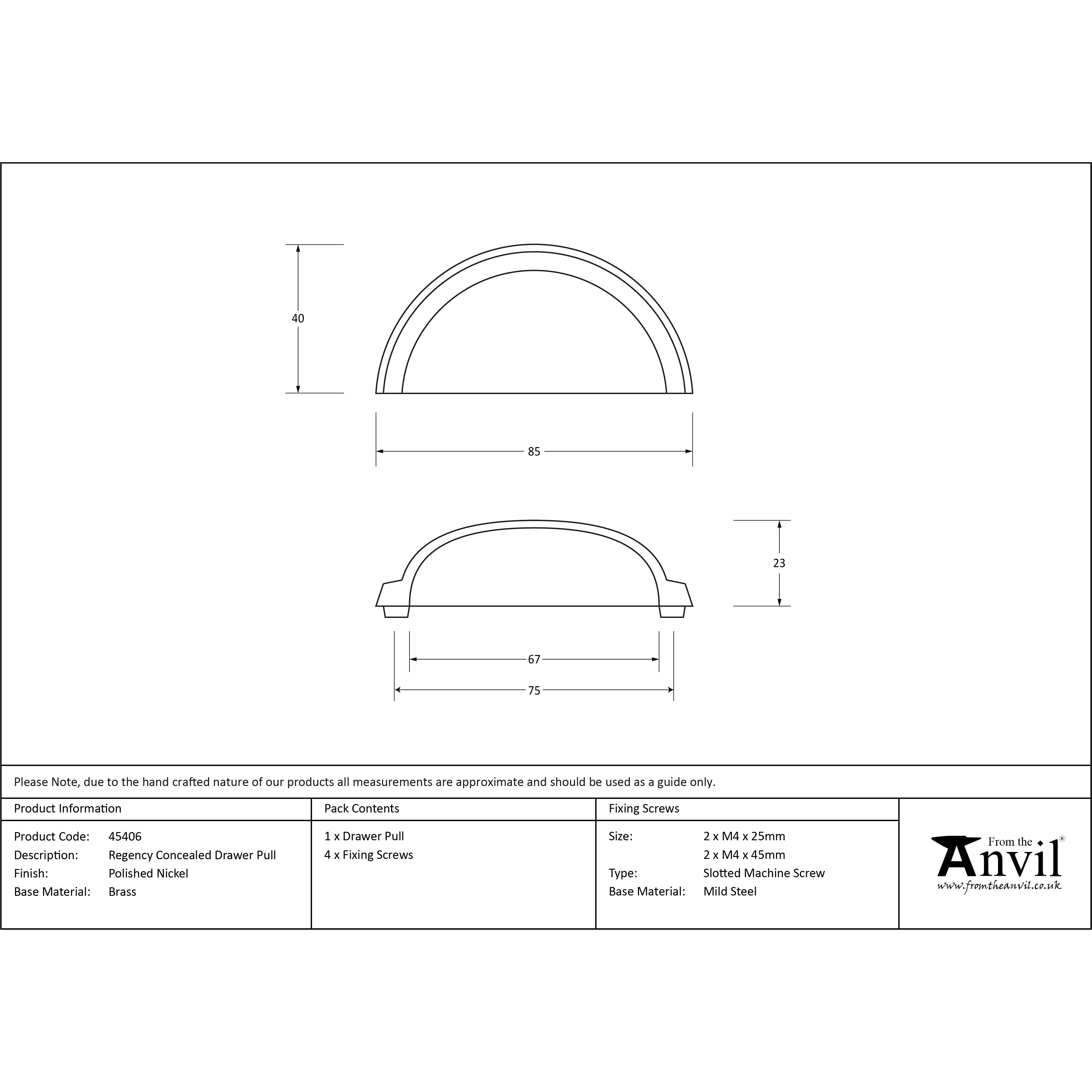 Polished Nickel Regency Concealed Drawer Pull | From The Anvil-Drawer Pulls-Yester Home
