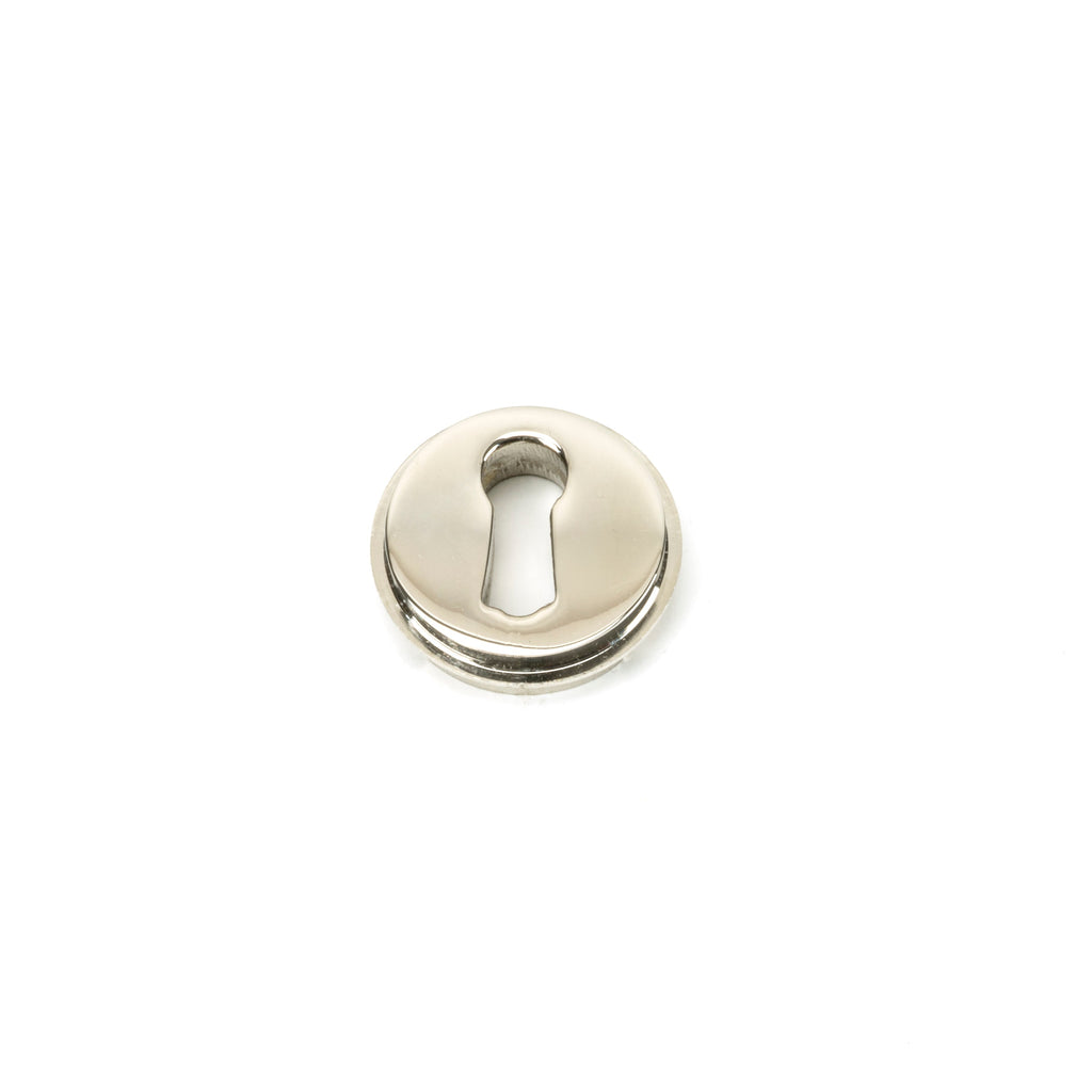 Polished Nickel Round Escutcheon (Art Deco) | From The Anvil-Escutcheons-Yester Home