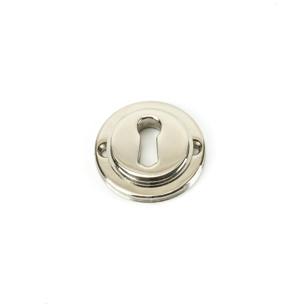 Polished Nickel Round Escutcheon (Art Deco) | From The Anvil-Escutcheons-Yester Home