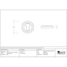Polished Nickel Round Euro Escutcheon (Art Deco) | From The Anvil-Euro Escutcheons-Yester Home