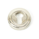 Polished Nickel Round Euro Escutcheon (Art Deco) | From The Anvil - Euro Escutcheons - From The Anvil - Yester Home