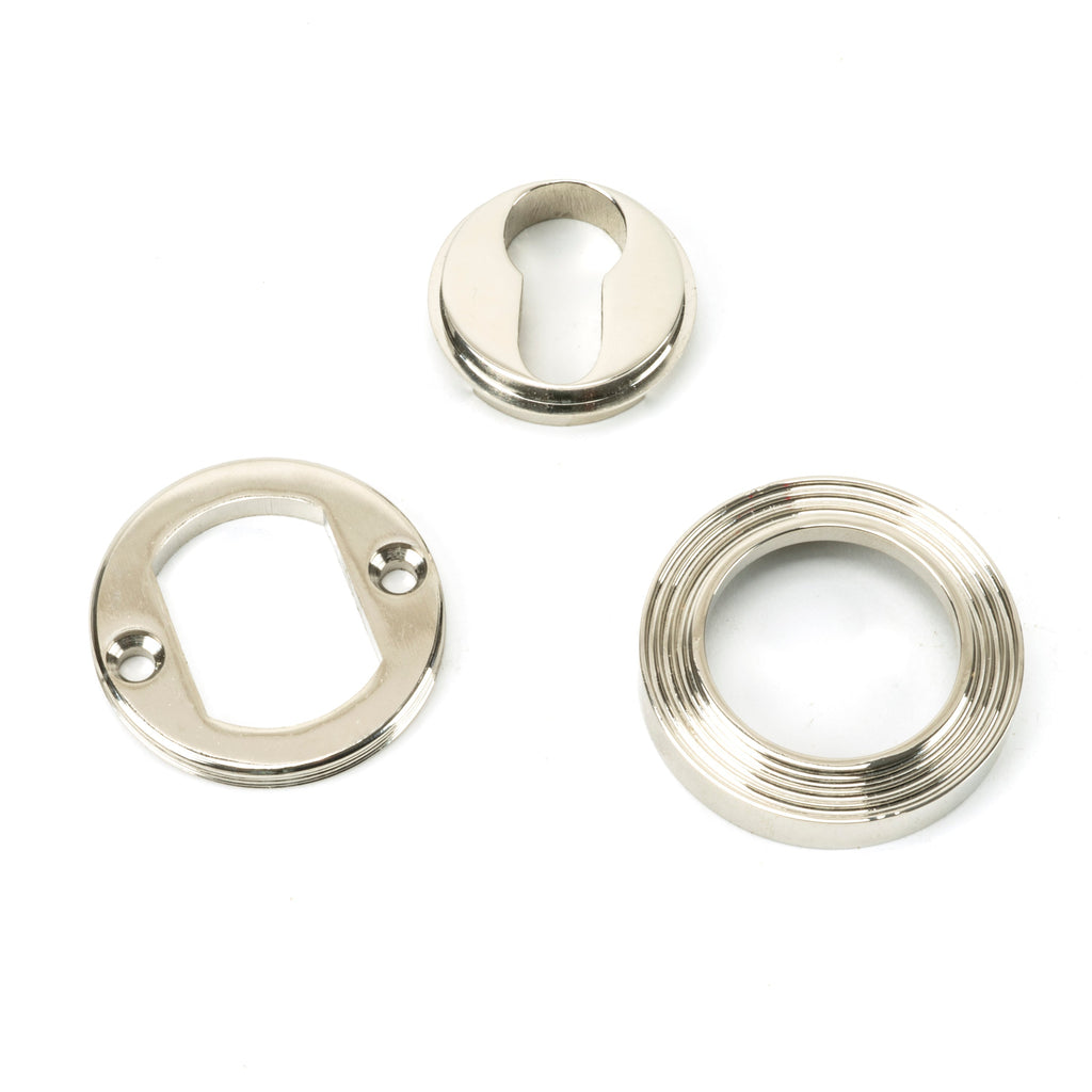 Polished Nickel Round Euro Escutcheon (Beehive) | From The Anvil-Euro Escutcheons-Yester Home