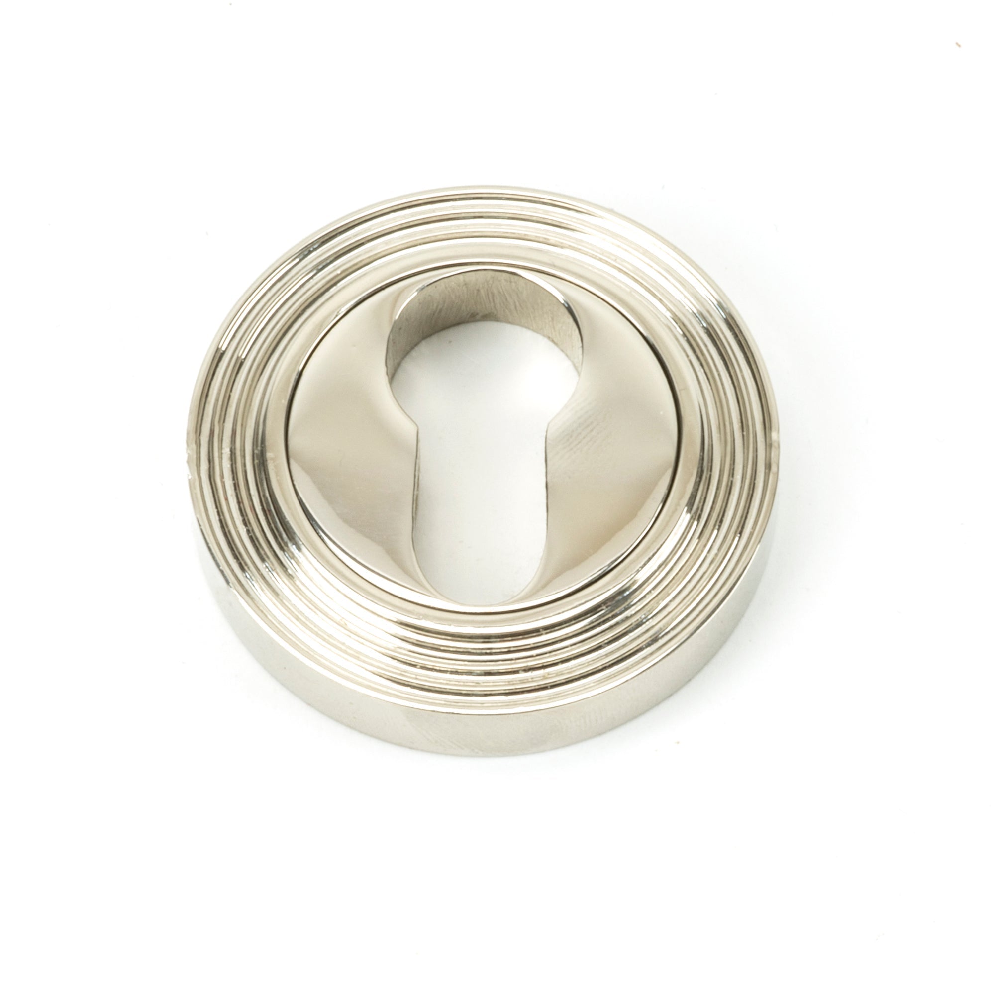 Polished Nickel Round Euro Escutcheon (Beehive) | From The Anvil-Euro Escutcheons-Yester Home