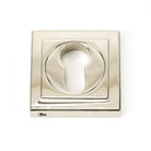 Polished Nickel Round Euro Escutcheon (Square) | From The Anvil - Euro Escutcheons - From The Anvil - Yester Home