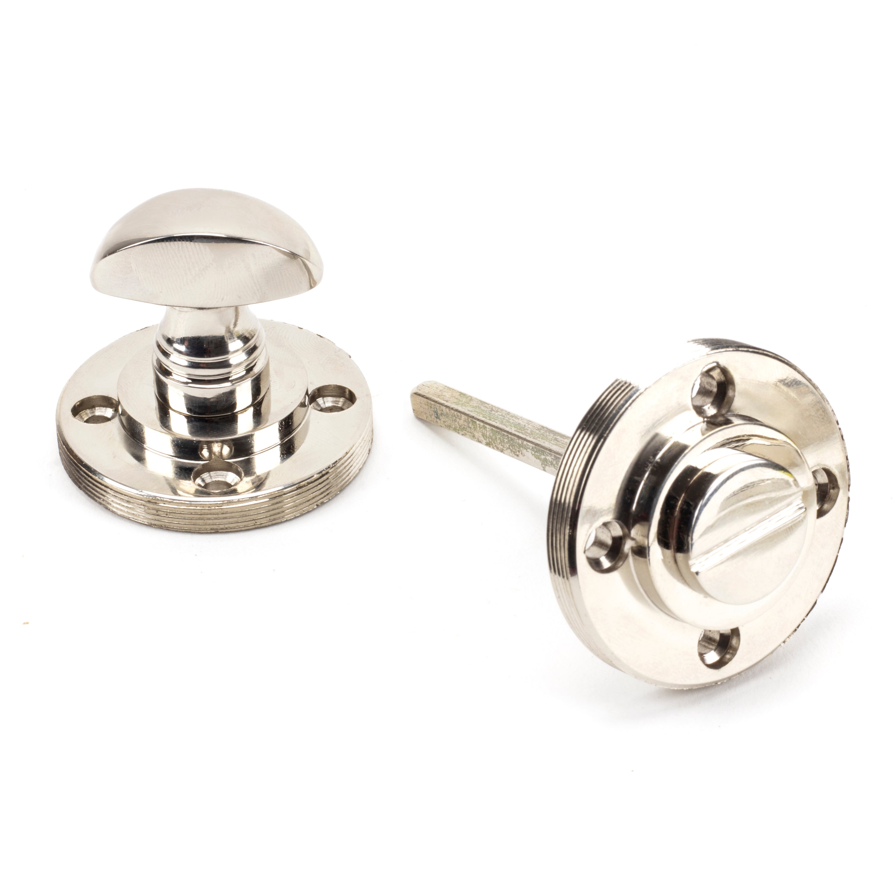 Polished Nickel Round Thumbturn Set (Plain) | From The Anvil-Thumbturns-Yester Home