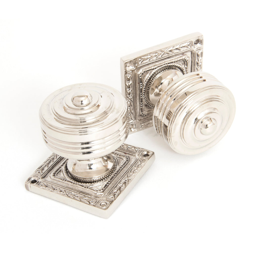 Polished Nickel Tewkesbury Square Mortice Knob Set | From The Anvil-Mortice Knobs-Yester Home