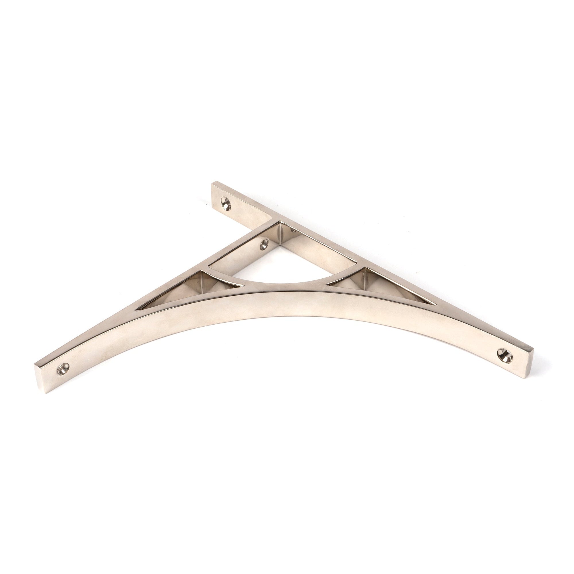 Polished Nickel Tyne Shelf Bracket (260mm x 200mm) | From The Anvil-Shelf Brackets-Yester Home