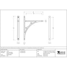 Polished Nickel Tyne Shelf Bracket (314mm x 250mm) | From The Anvil - Shelf Brackets - From The Anvil - Yester Home