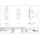 Polished SS 2½" 5 Lever BS Sash Lock KA - Sash Locks - From The Anvil - Yester Home