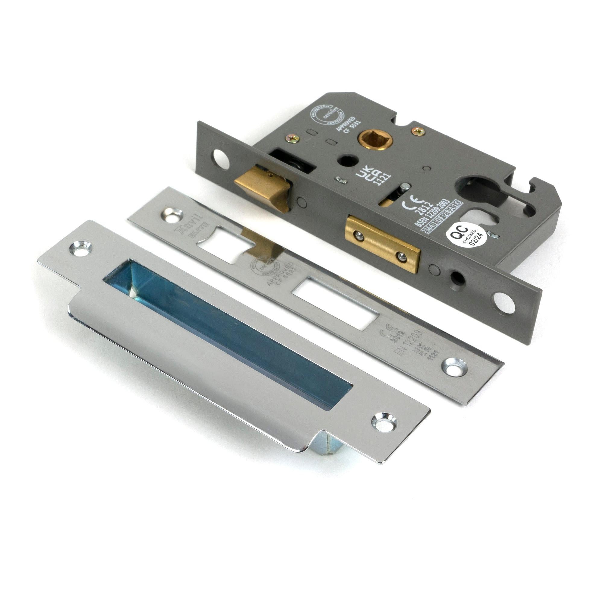 Polished SS 2½" Euro Profile Sash Lock - Euro Locks - From The Anvil - Yester Home