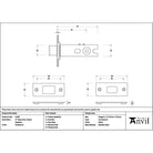 Polished SS 3" Heavy Duty Tubular Deadbolt - Deadlocks & Deadbolts - From The Anvil - Yester Home