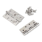 Polished SS 4" Ball Bearing Butt Hinge (pair) | From The Anvil - Butt Hinges - From The Anvil - Yester Home
