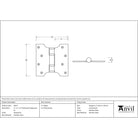 Polished SS 4" x 2" x 4" Parliament Hinge (pair) | From The Anvil-Parliament Hinges-Yester Home
