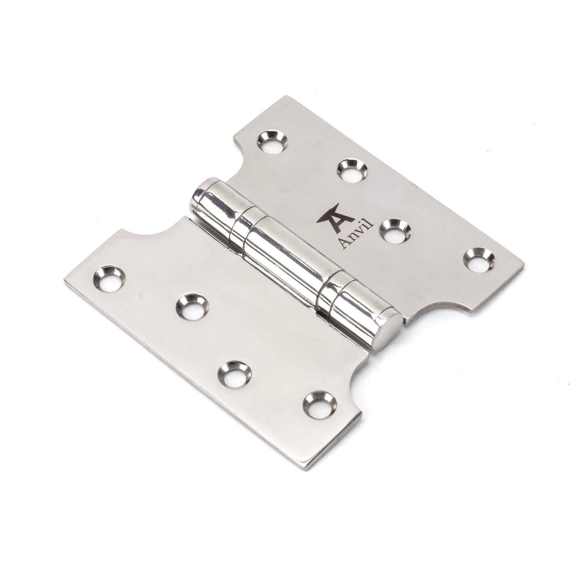 Polished SS 4" x 2" x 4"  Parliament Hinge (pair) | From The Anvil - Parliament Hinges - From The Anvil - Yester Home