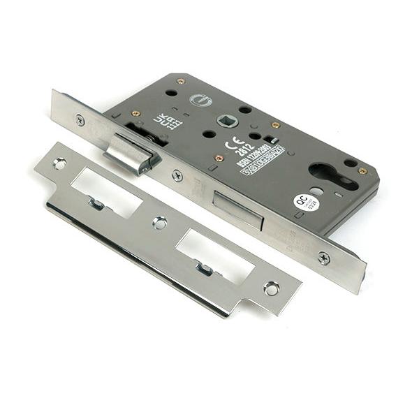 Polished SS Euro Din Sash Lock - 60mm Backset/72mm Centre - Euro Locks - From The Anvil - Yester Home