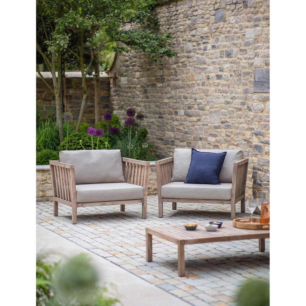 Porthallow Armchair and Table Set | Natural - Outdoor Dining Tables & Sets - Garden Trading - Yester Home