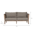 Wooden Porthallow Outdoor 2 Seater Sofa-Outdoor Sofas & Chairs-Yester Home