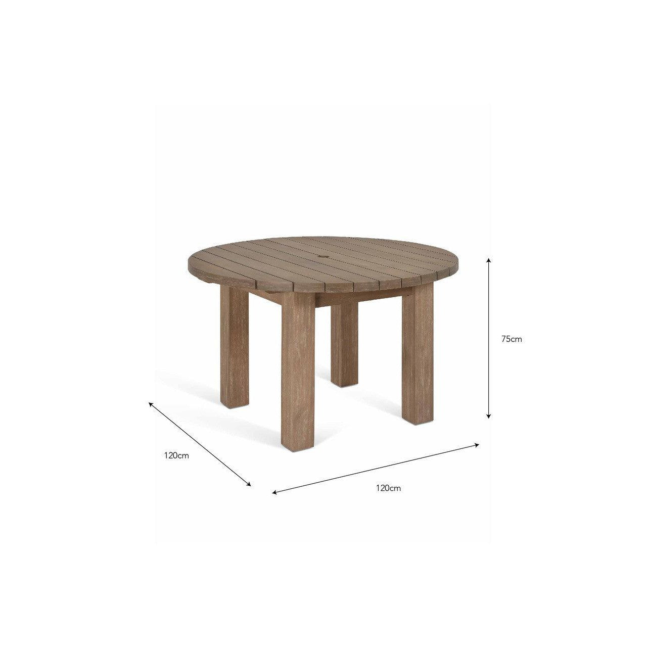 Porthallow Round Dining Table | Medium | Natural (Stock Expected Mid April) - Outdoor Dining Tables & Sets - Garden Trading - Yester Home