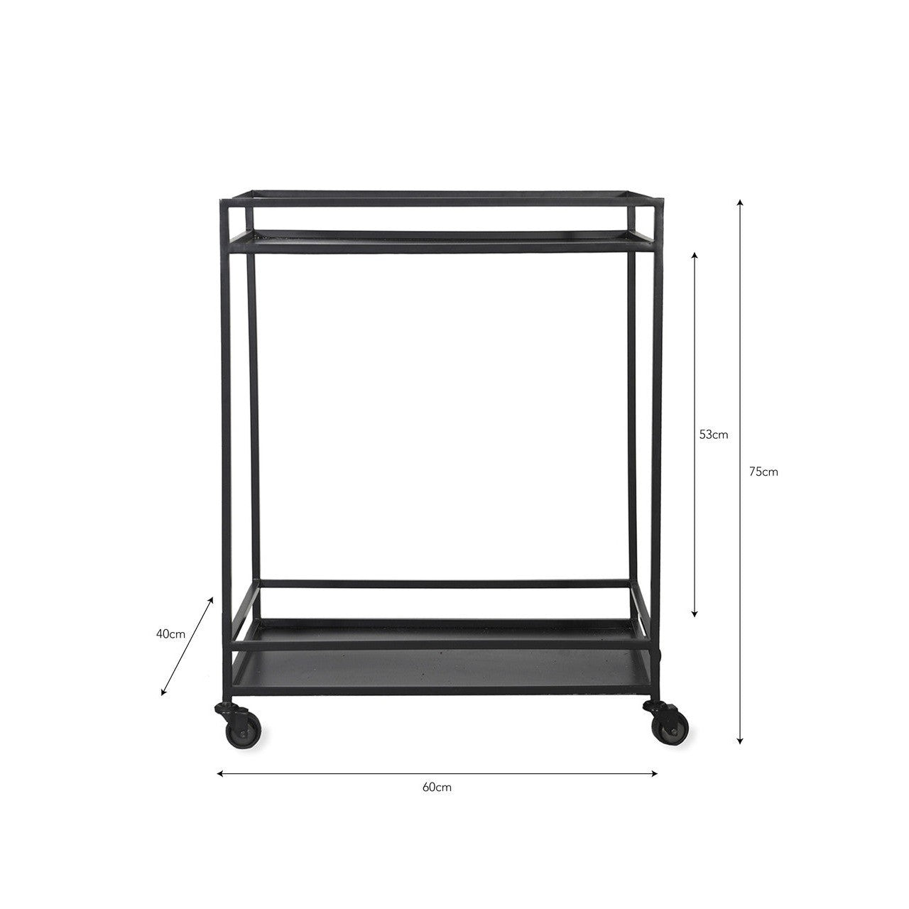 Portloe Drinks Trolley | Black - Coffee & Side Tables - Garden Trading - Yester Home