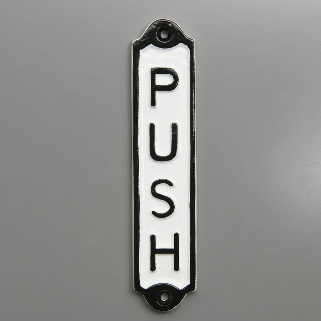 Push & Pull Door Signs | White