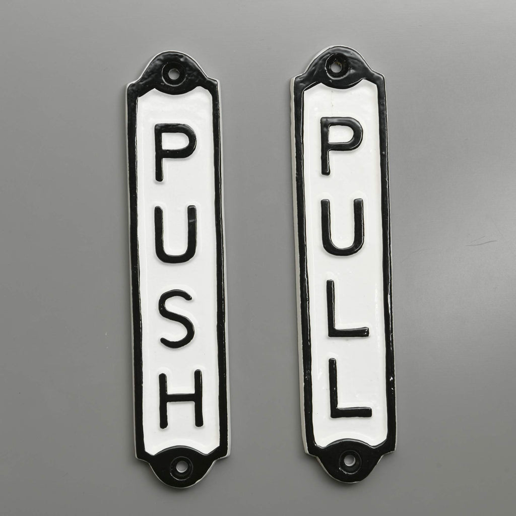 Push & Pull Door Signs | White
