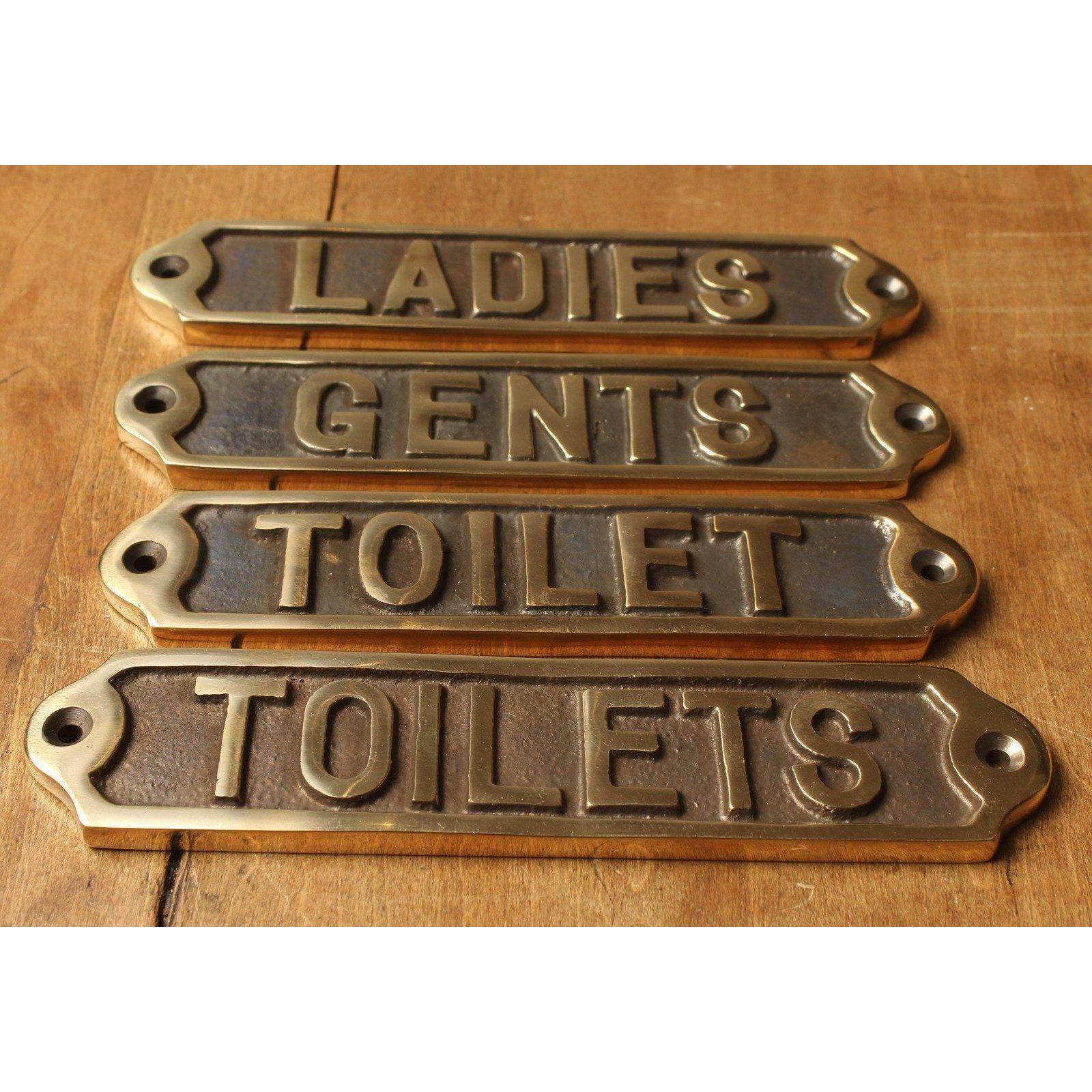 Railway Toilet Signs · Brass ·-Toilet Sign-Yester Home