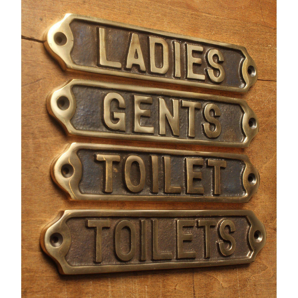 Railway Toilet Signs · Brass ·-Toilet Sign-Yester Home