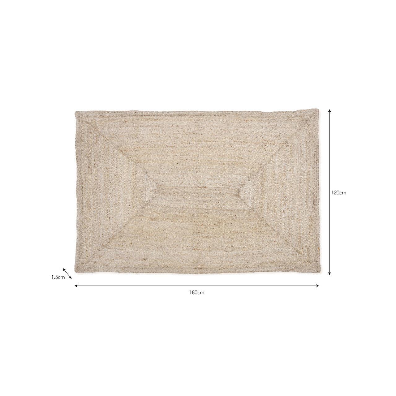 Rectangular Jute Rug 120x180cm-Rugs & Runners-Yester Home