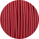 Red & Black Spiral Round Fabric Braided Cable-Fabric Cable-Yester Home