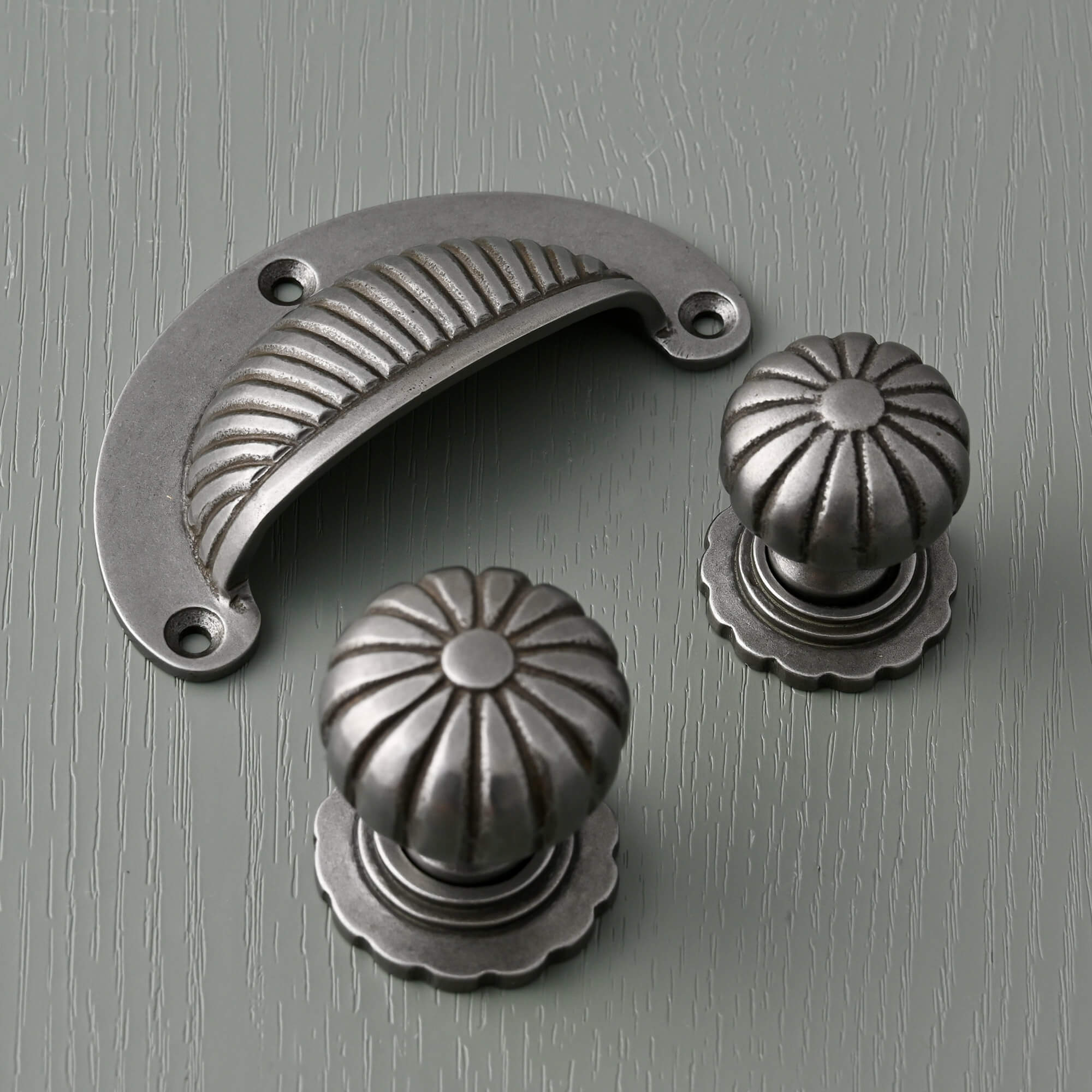 Reeded Cup Pull & Cabinet Knobs | Iron - Cabinet Handles - Yester Home - Yester Home