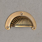 Reeded Cup Pull & Cabinet Knobs | Polished Brass-Cabinet Knobs-Yester Home