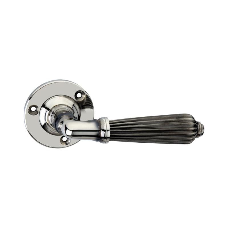 Regency Lever Door Handle Aged Nickel-Levers on Rose-Yester Home