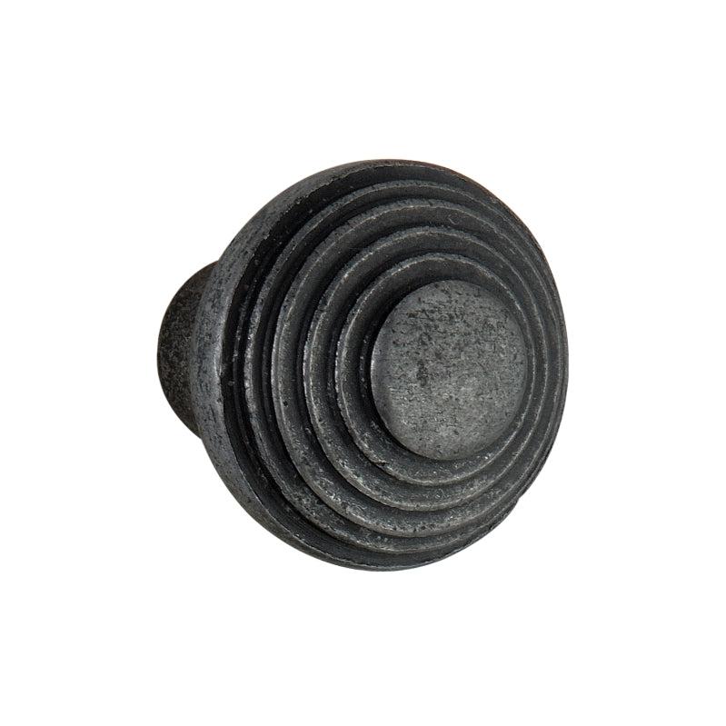 Ribbed 30mm Cupboard Knob Pewter-Pewter Cupboard Knobs-Yester Home