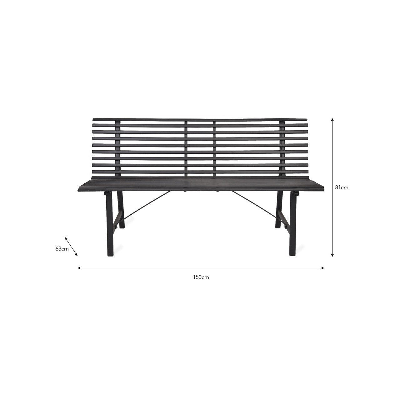 Richmond Bench | Carbon - Outdoor Chairs & Loungers - Garden Trading - Yester Home