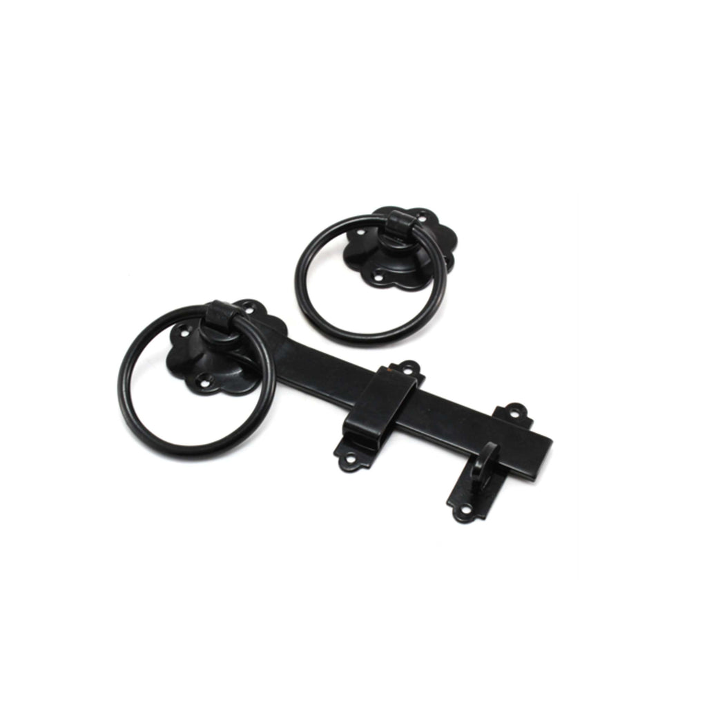 Ring Gate Latch - Plain Black-Latches & Bolts-Yester Home