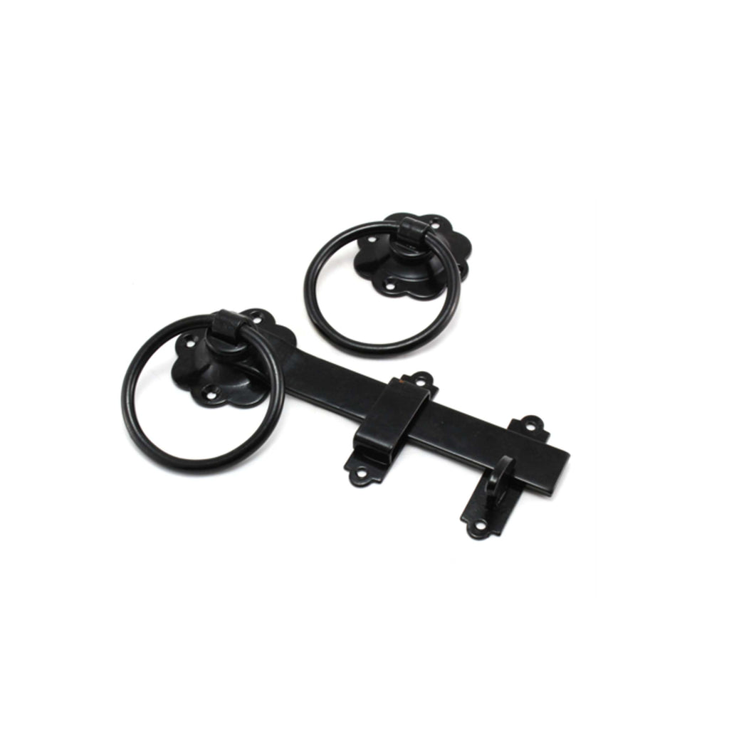 Latch Back Rings Ring Gate Latch - Plain Black | Yester Home