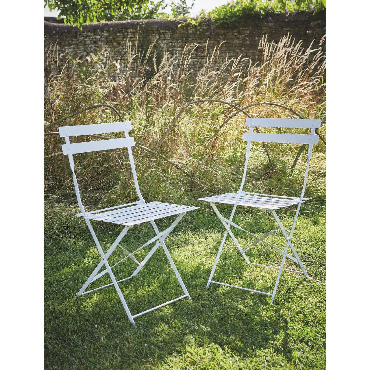 Rive Driote Bistro Chairs | Set of 2 | White Chalk - Bistro Furniture & Sets - Garden Trading - Yester Home