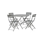 Rive Droite Bistro Set, Large in Carbon - Steel-Bistro Furniture & Sets-Yester Home