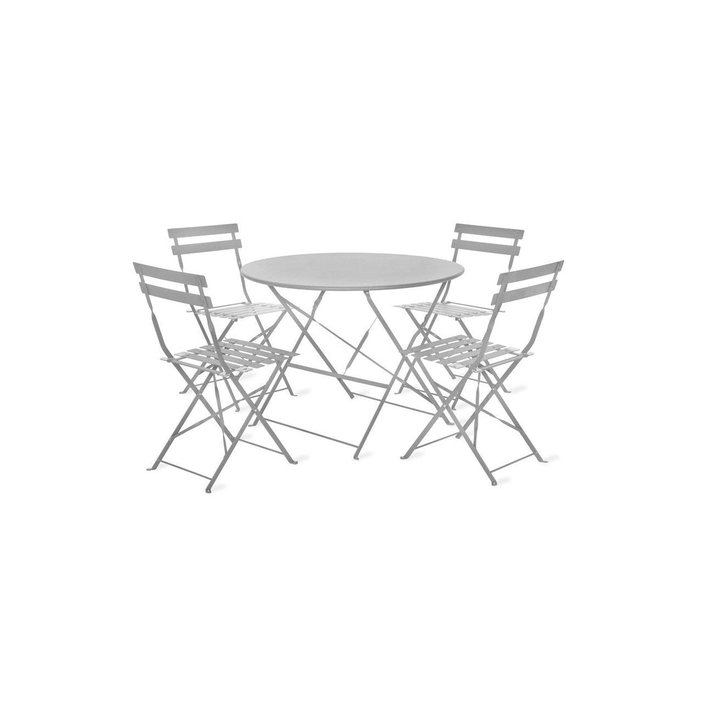 Rive Droite Bistro Set, Large in Chalk - Steel-Bistro Furniture & Sets-Yester Home