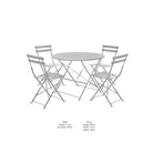 Rive Droite Bistro Set, Large in Chalk - Steel-Bistro Furniture & Sets-Yester Home