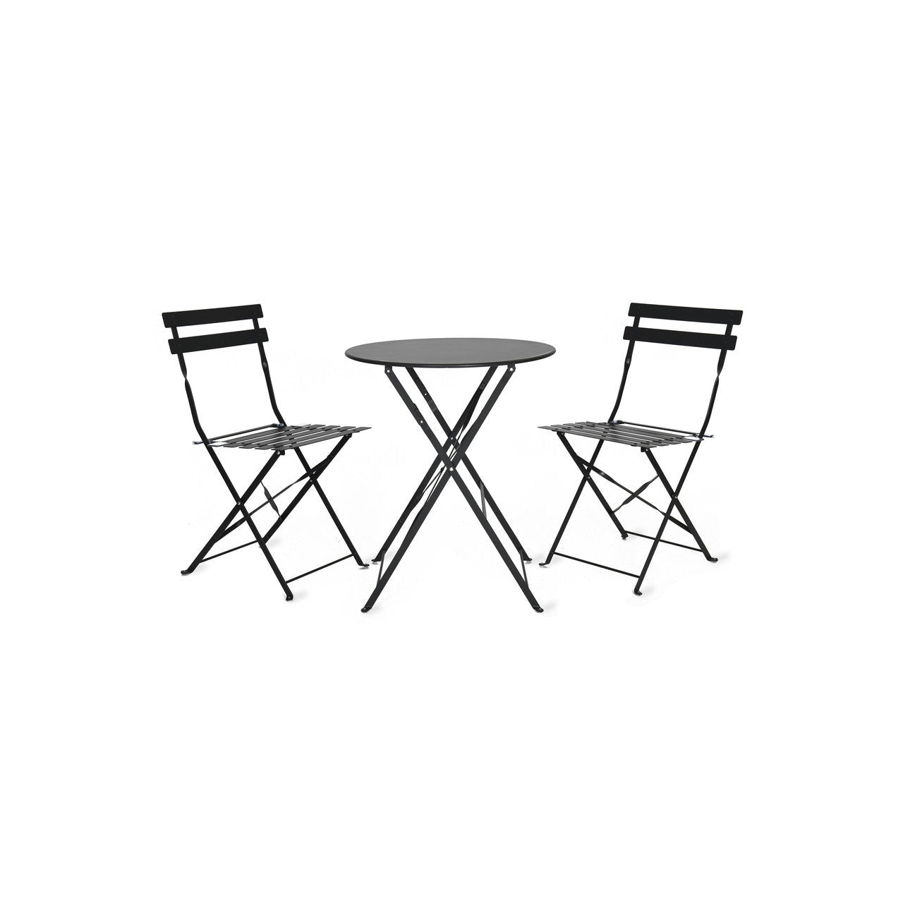 Rive Droite Bistro Set, Small in Carbon - Steel-Bistro Furniture & Sets-Yester Home